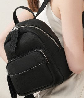 Top-Grain Cowhide Backpack, Style 3022 in ivory, black, grey