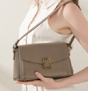 Cowhide Leather Crossbody Bag, Style 3037 in ivory, black, chocolate