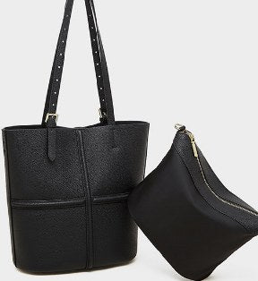 Top-Grain Cowhide Tote Bag, Style 3066 in black
