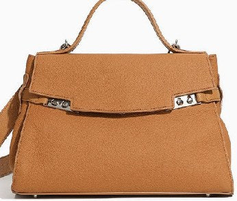 Top-Grain Cowhide Top-Handle Bag, Style 3075 in golden brown