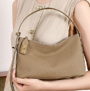 Top-Grain Cowhide Shoulder Bag, Style 3117 in elephant grey, brown, black