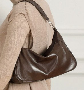 Top-Grain Cowhide Shoulder Bag, Style 3192 in black, brown, chocolate