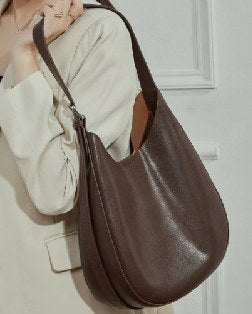 Cowhide Leather Shoulder Bag, Style 3228 in black, coffee, burgundy