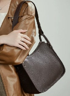 Top-Grain Cowhide Crossbody Bag, Style 3255 in black, golden brown, coffee