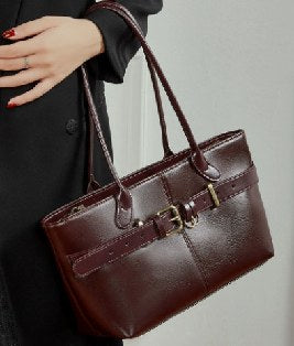 Top-Grain Cowhide Tote Bag, Style 3259 in grey, black, chocolate