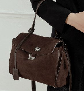 Top-Grain Cowhide Top-Handle Bag, Style 3266 in black, pearl white, coffee