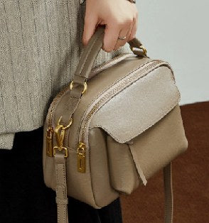 Top-Grain Cowhide Crossbody Bag, Style 3269 in black, brown, chocolate