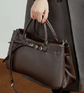 Top-Grain Cowhide Top-Handle Bag, Style 3270 in brown, grey, chocolate