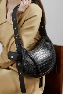 Cowhide Leather Crossbody Bag, Style 3287 in black, coffee, ivory