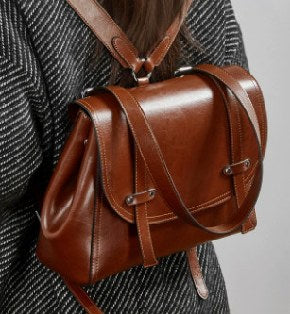 Cowhide Leather Backpack, Style 3289 in black, brown, coffee