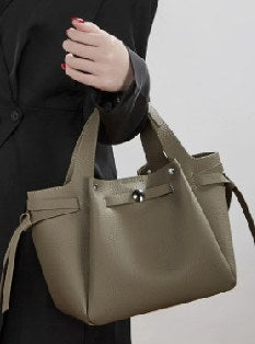 Top-Grain Cowhide Tote Bag, Style 3311 in black, ivory, khaki