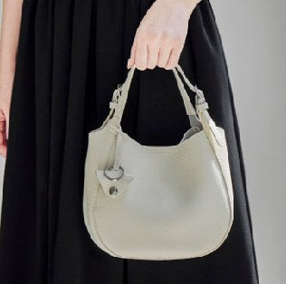Top-Grain Cowhide Shoulder Bag, Style 3340 in black, white, grey
