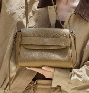 Top-Grain Cowhide Crossbody Bag, Style 3348 in black, grey, ivory