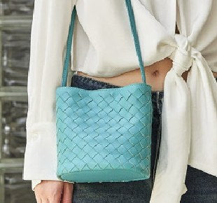Sheepskin Crossbody Bag, Style 3367 in black, white, blue