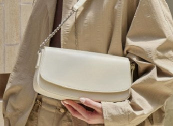 Cowhide Leather Shoulder Bag, Style 3378 in white, black, brown