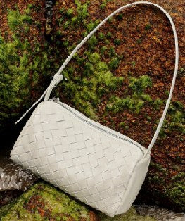 Sheepskin Shoulder Bag, Style 3385 in black, ivory