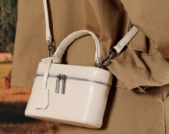 Cowhide Leather Top-Handle Bag, Style 3387 in black, grey, burgundy