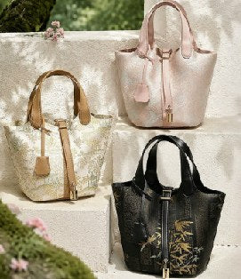 Cowhide Leather Bucket Bag, Style 3537 in pink, black, brown